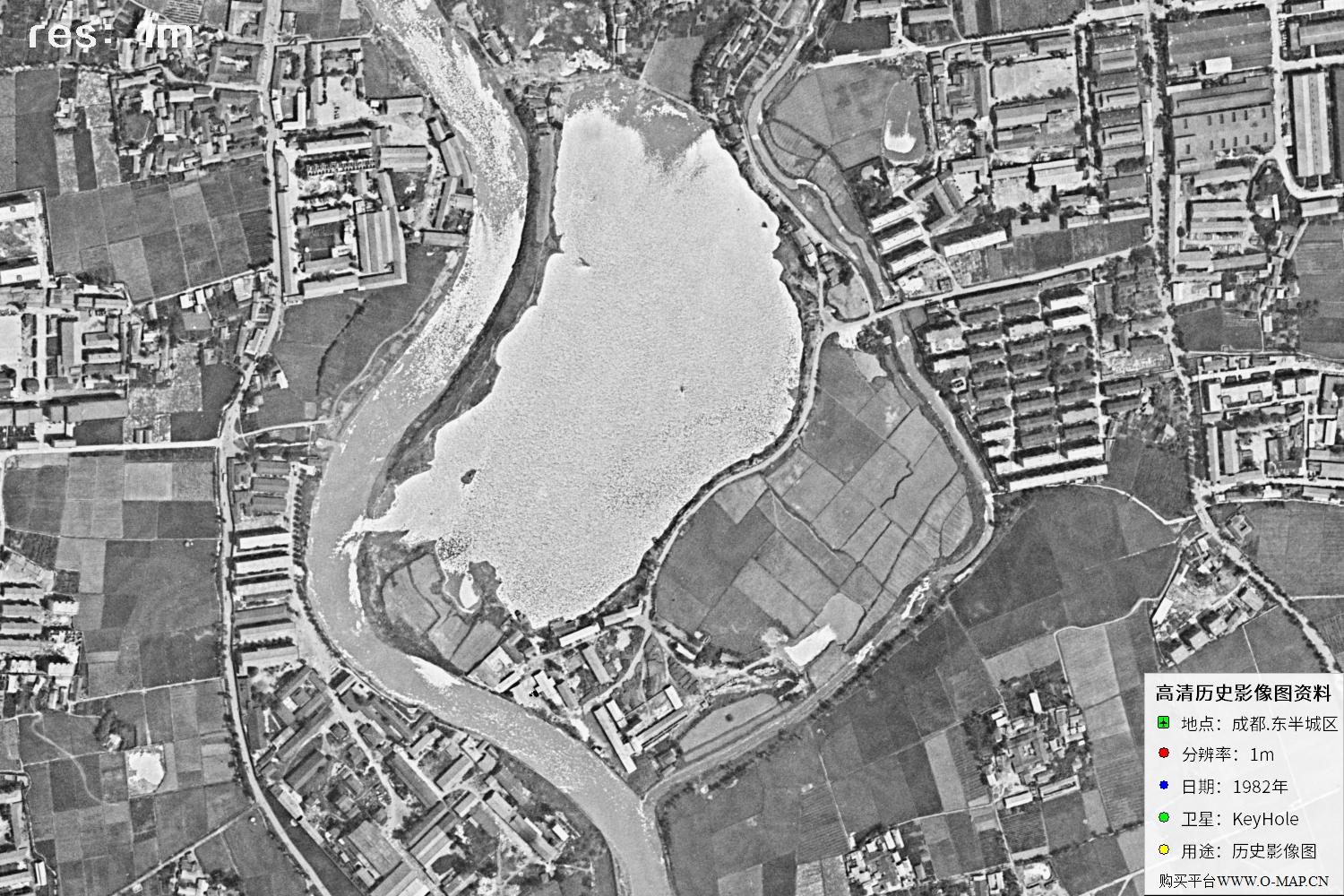 成都市1982年锁眼卫星历史影像地图资料