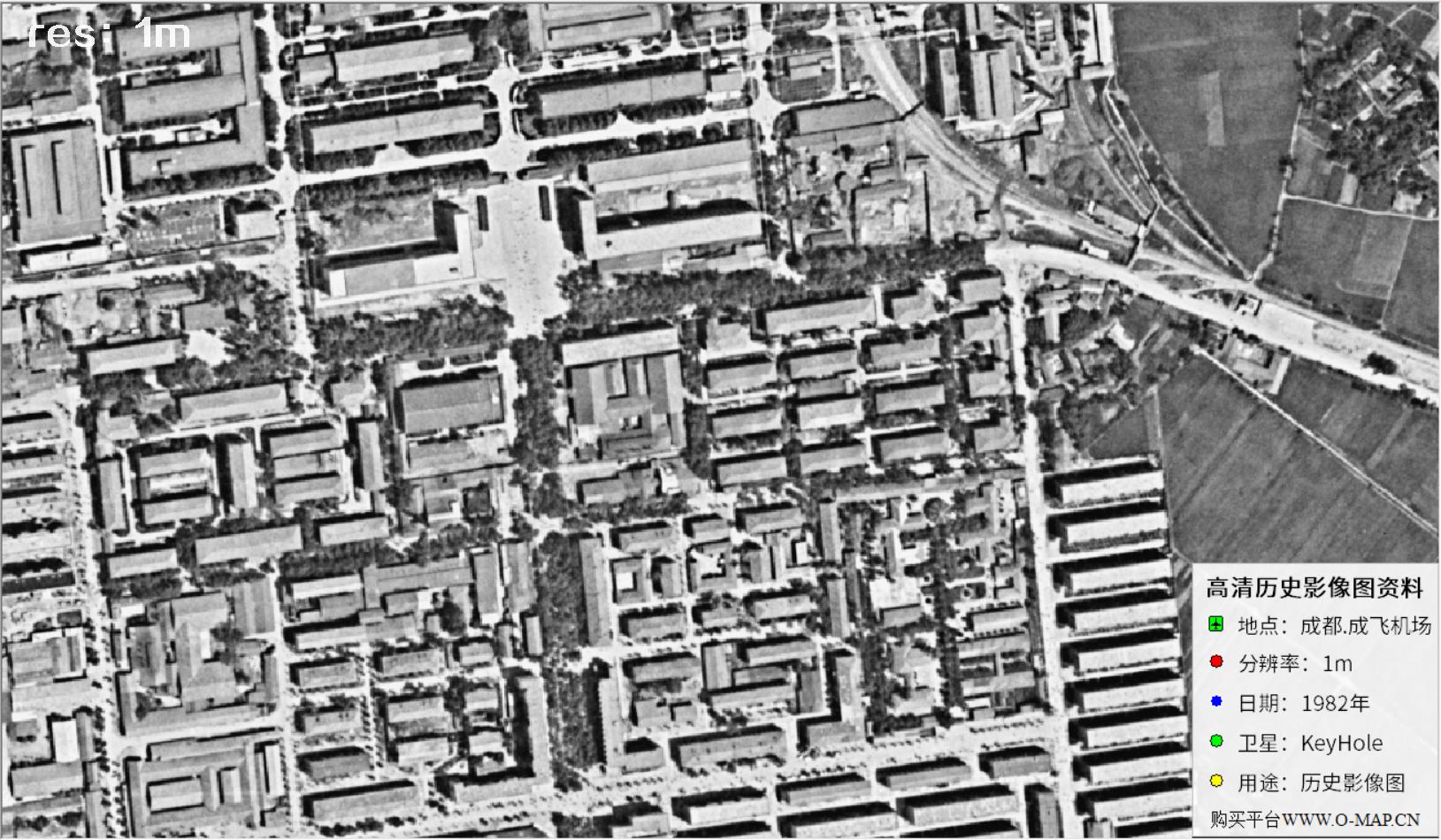 成都市成飞机场1982年锁眼卫星历史影像图