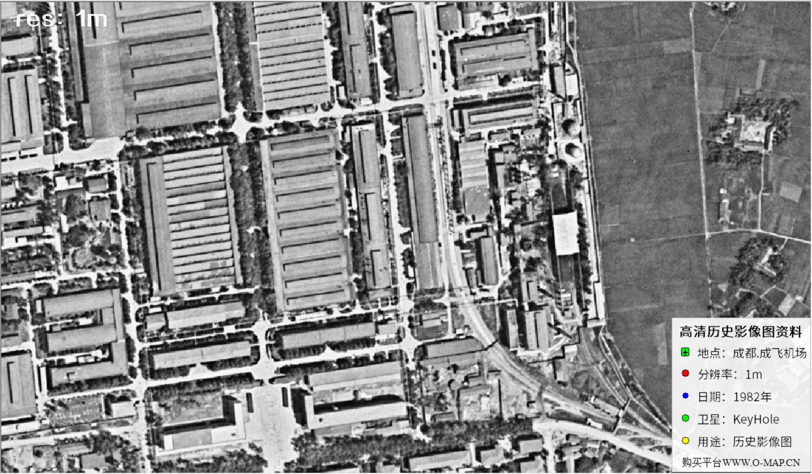 成都市成飞机场1982年锁眼卫星历史影像图