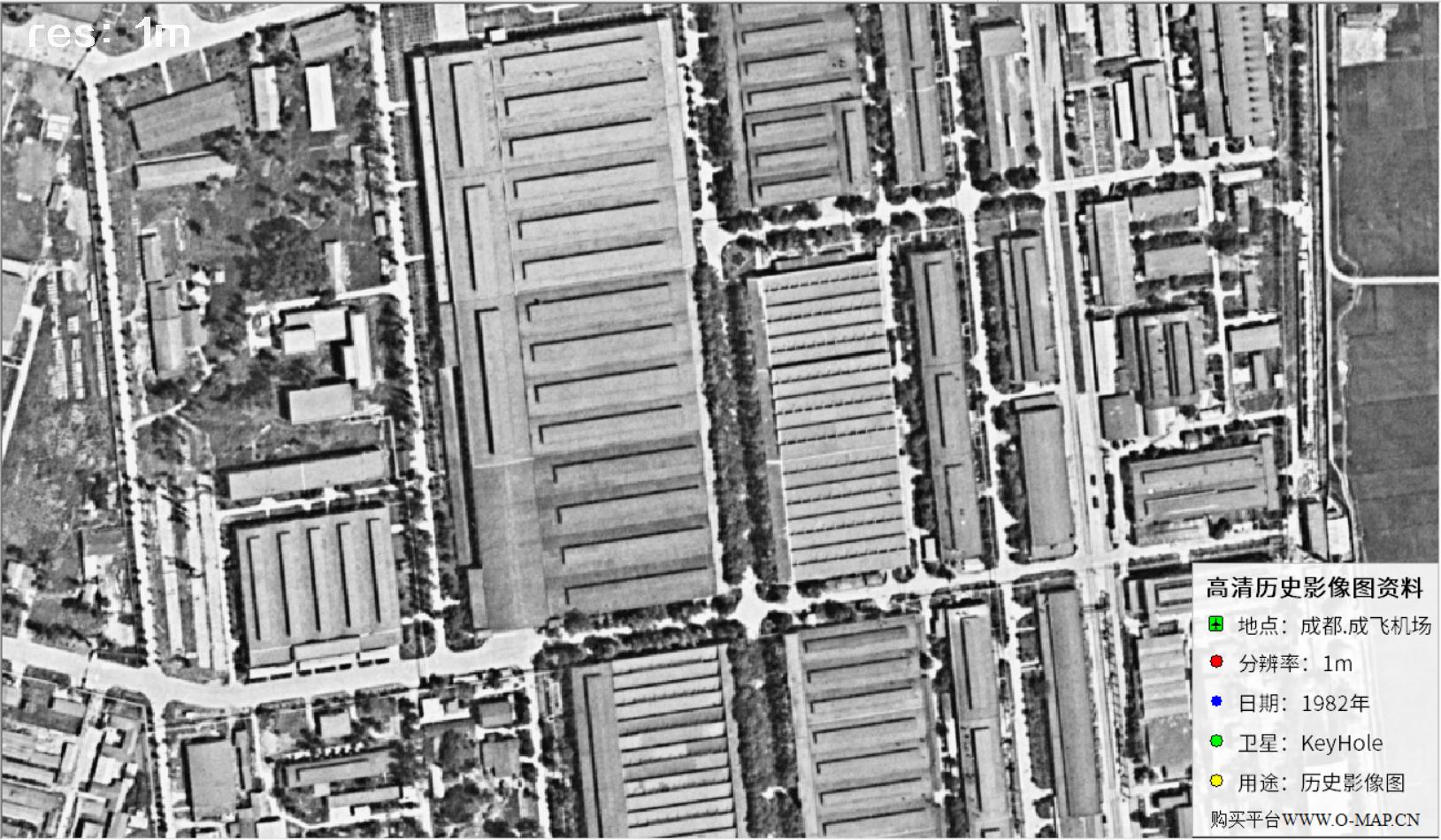 成都市成飞机场1982年锁眼卫星历史影像图