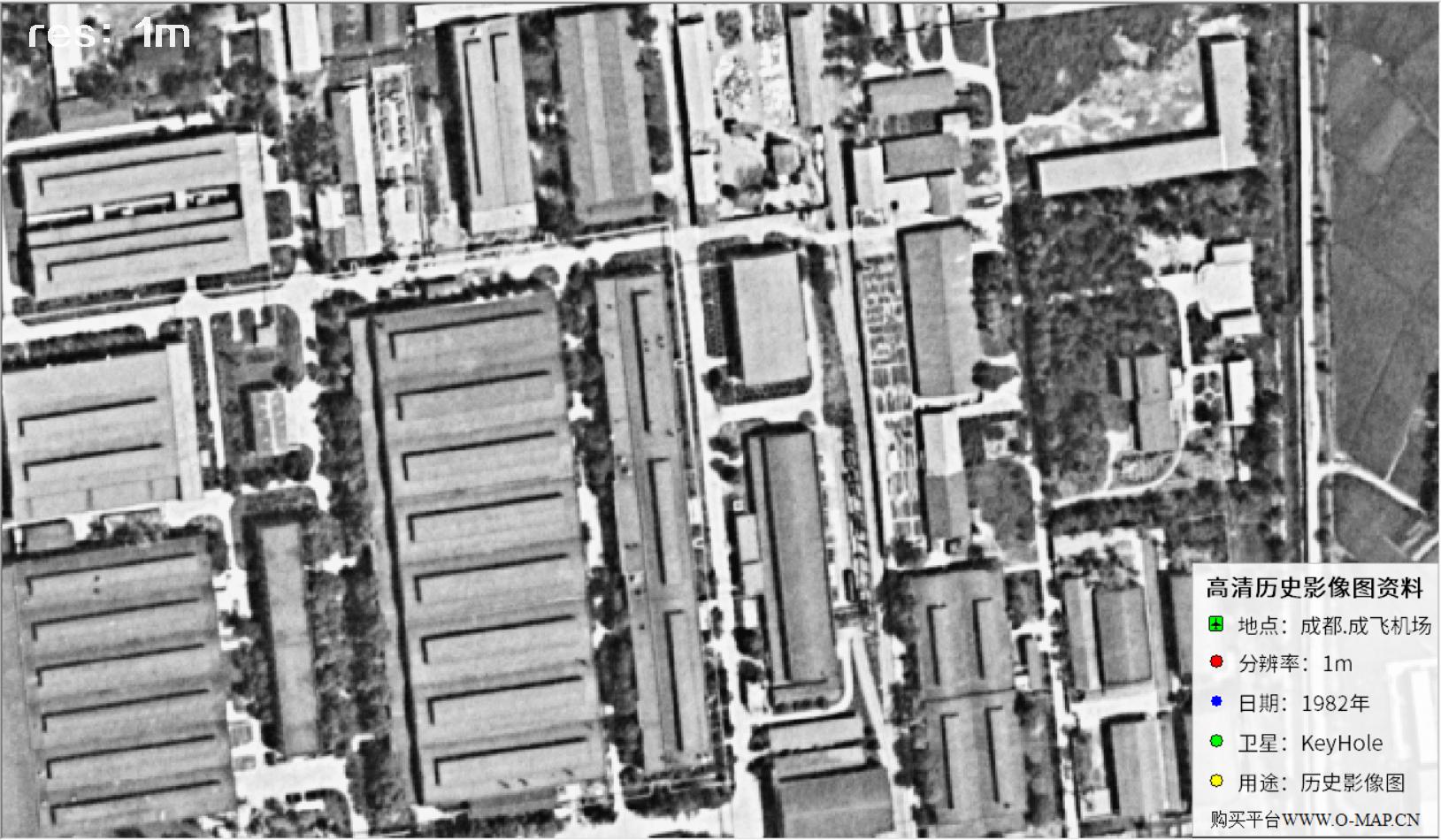 成都市成飞机场1982年锁眼卫星历史影像图