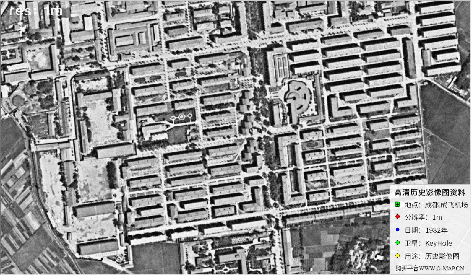 成都市成飞机场1982年锁眼卫星历史影像图