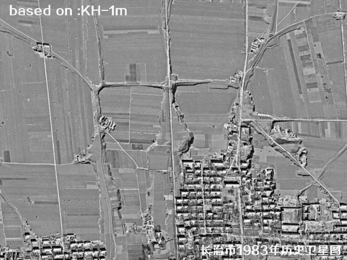 锁眼卫星的历史价值：长治市1983年历史卫星地图1