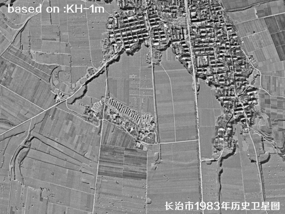锁眼卫星的历史价值：长治市1983年历史卫星地图2