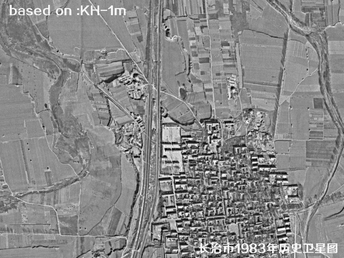 锁眼卫星的历史价值：长治市1983年历史卫星地图30