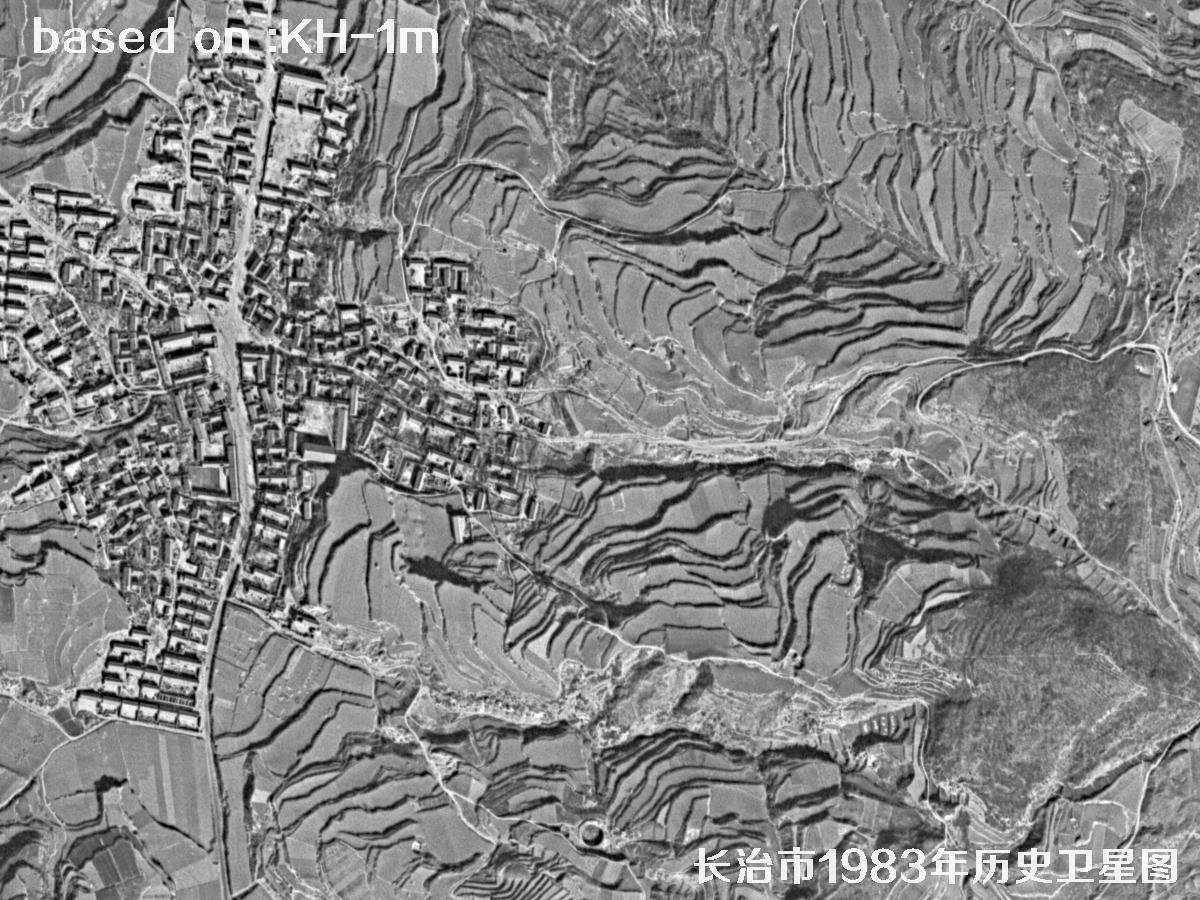 锁眼卫星的历史价值：长治市1983年历史卫星地图31