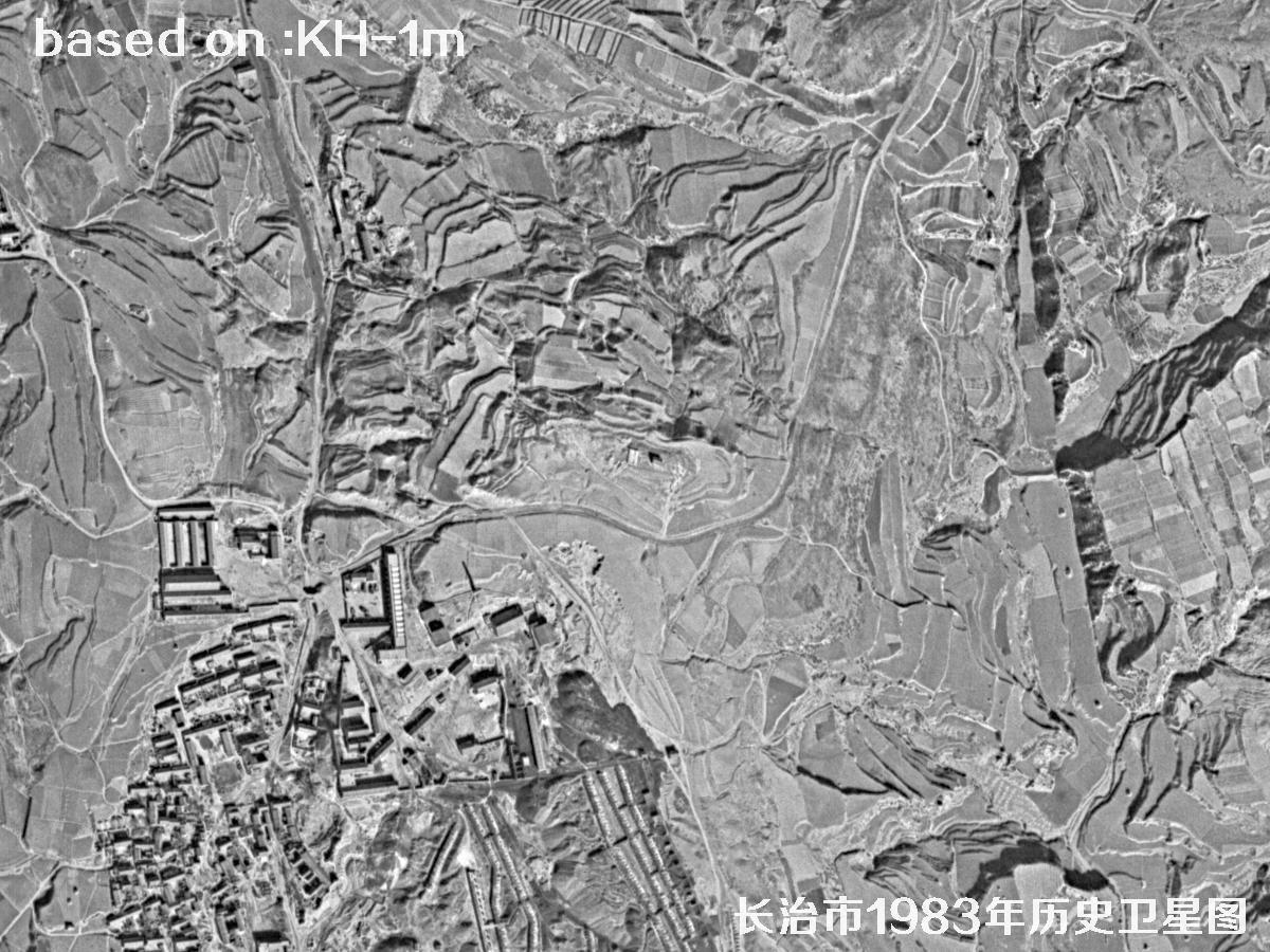 锁眼卫星的历史价值：长治市1983年历史卫星地图34