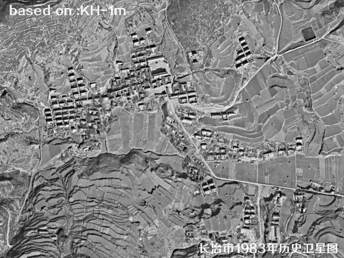 锁眼卫星的历史价值：长治市1983年历史卫星地图36