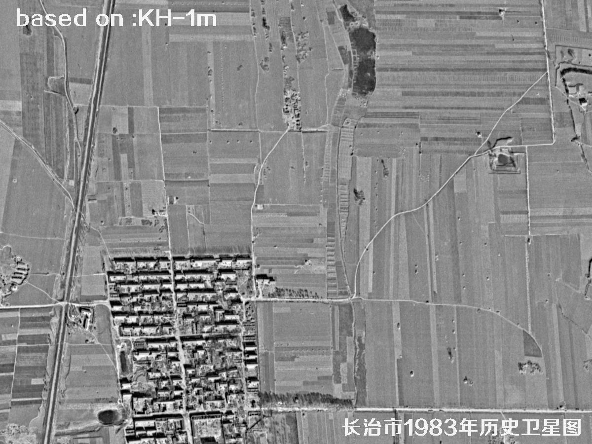 锁眼卫星的历史价值：长治市1983年历史卫星地图38