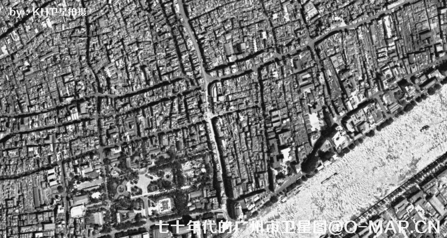 广东省广州市七十年代锁眼卫星高清历史图像