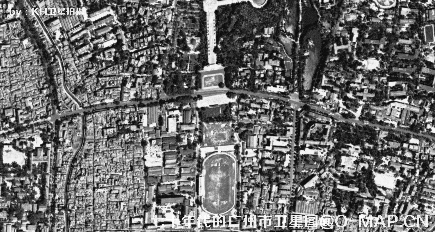 广东省广州市七十年代锁眼卫星高清历史图像