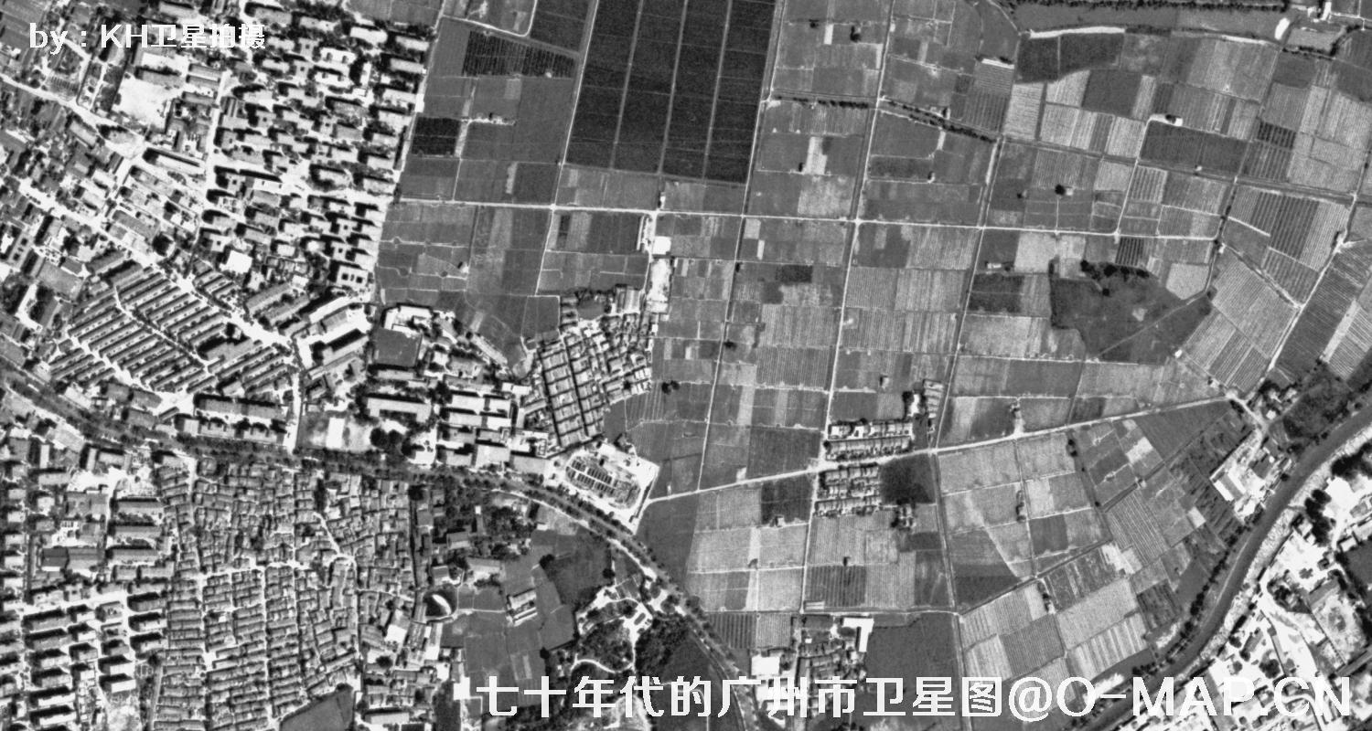 广东省广州市七十年代锁眼卫星高清历史图像