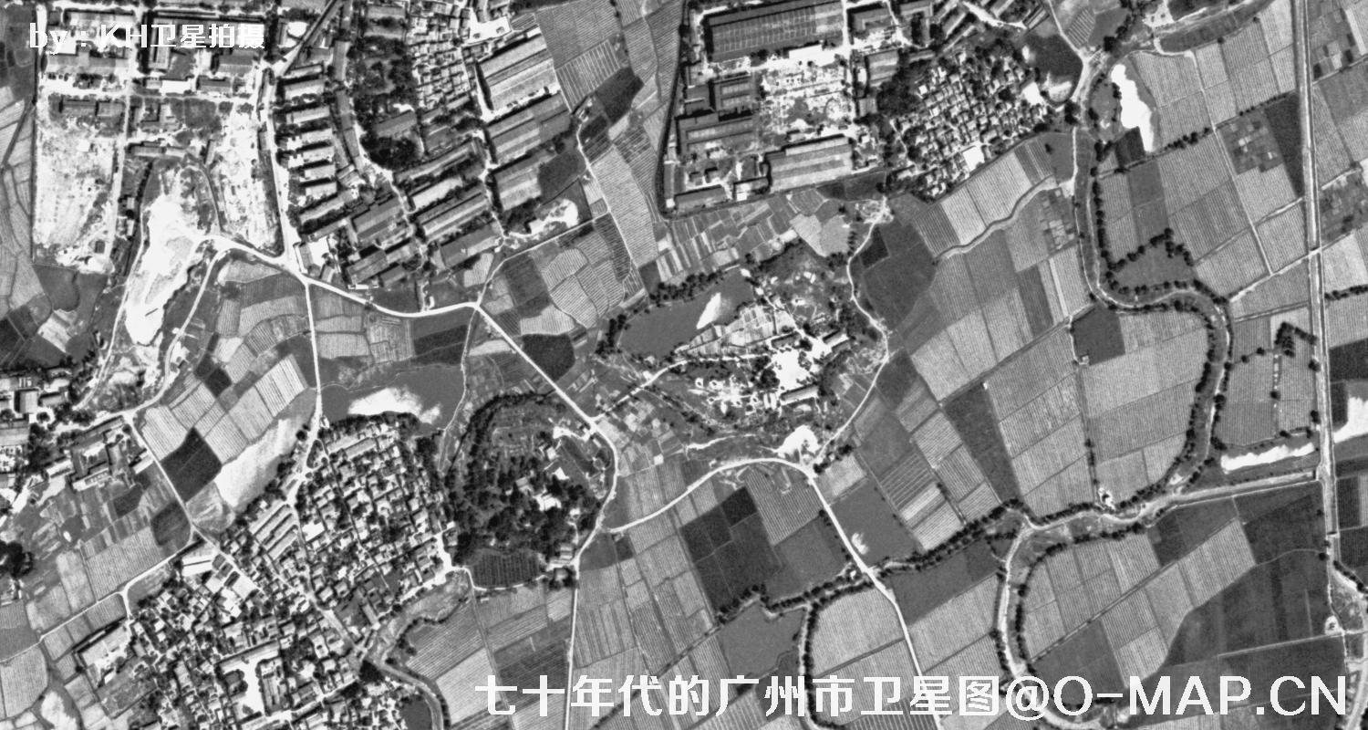广东省广州市七十年代锁眼卫星高清历史图像