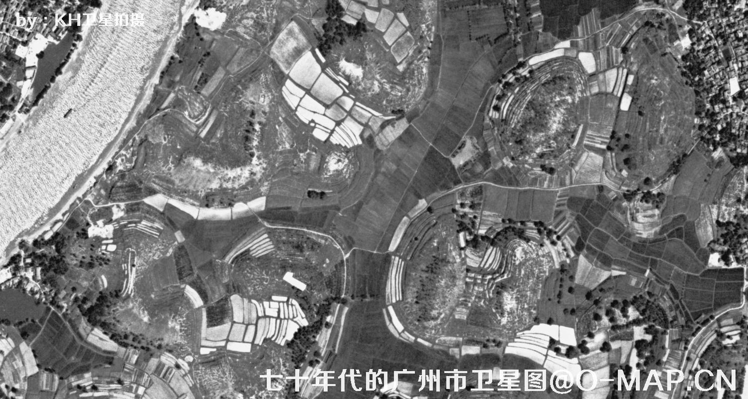 广东省广州市七十年代锁眼卫星高清历史图像