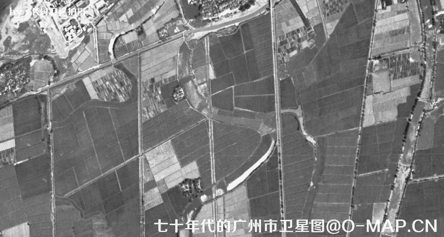 广东省广州市七十年代锁眼卫星高清历史图像