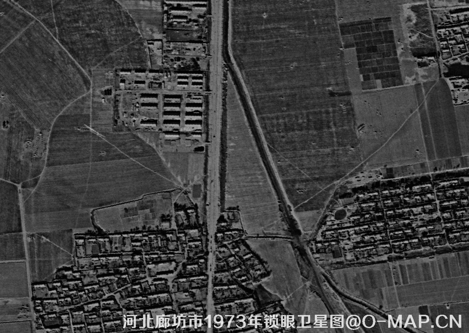 河北廊坊市1973年锁眼卫星图