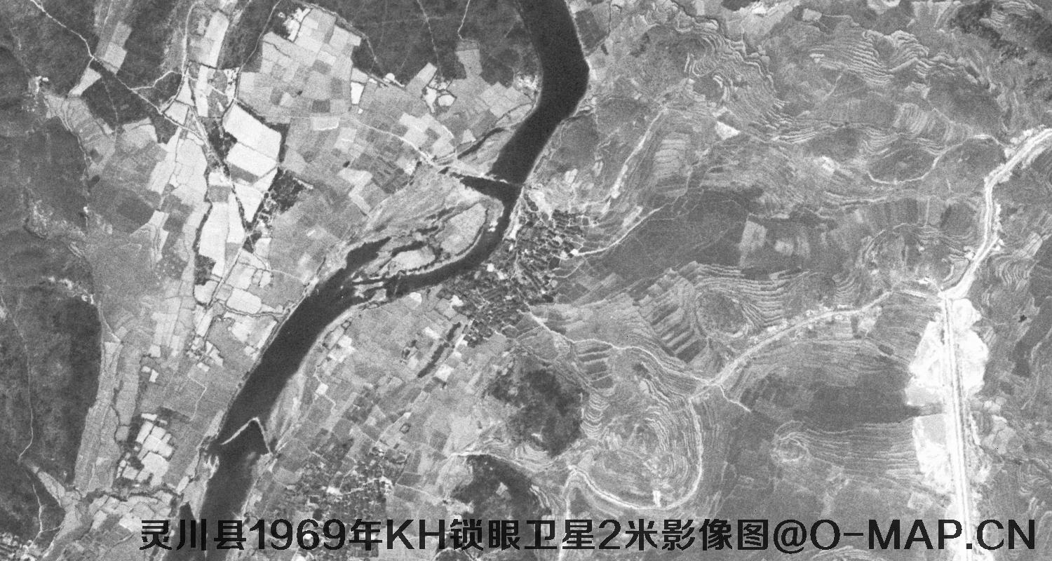 广西省灵川县1969年KH锁眼卫星2米影像图