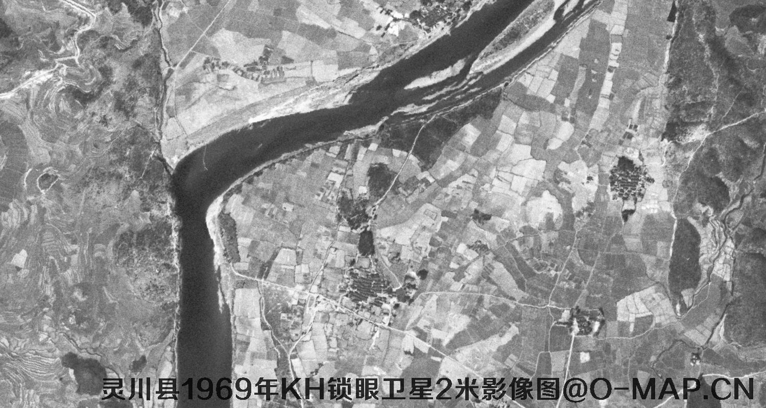 广西省灵川县1969年KH锁眼卫星2米影像图
