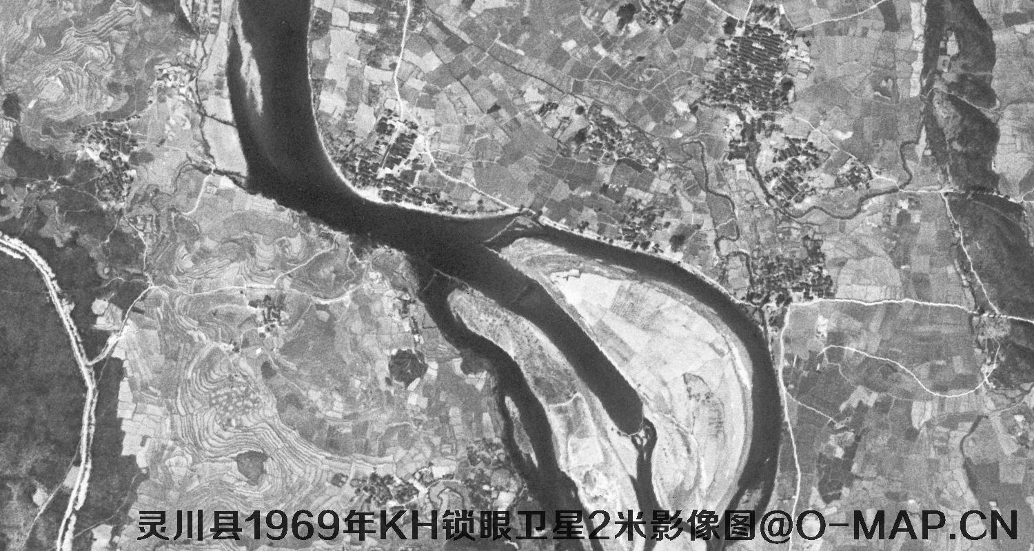 广西省灵川县1969年KH锁眼卫星2米影像图