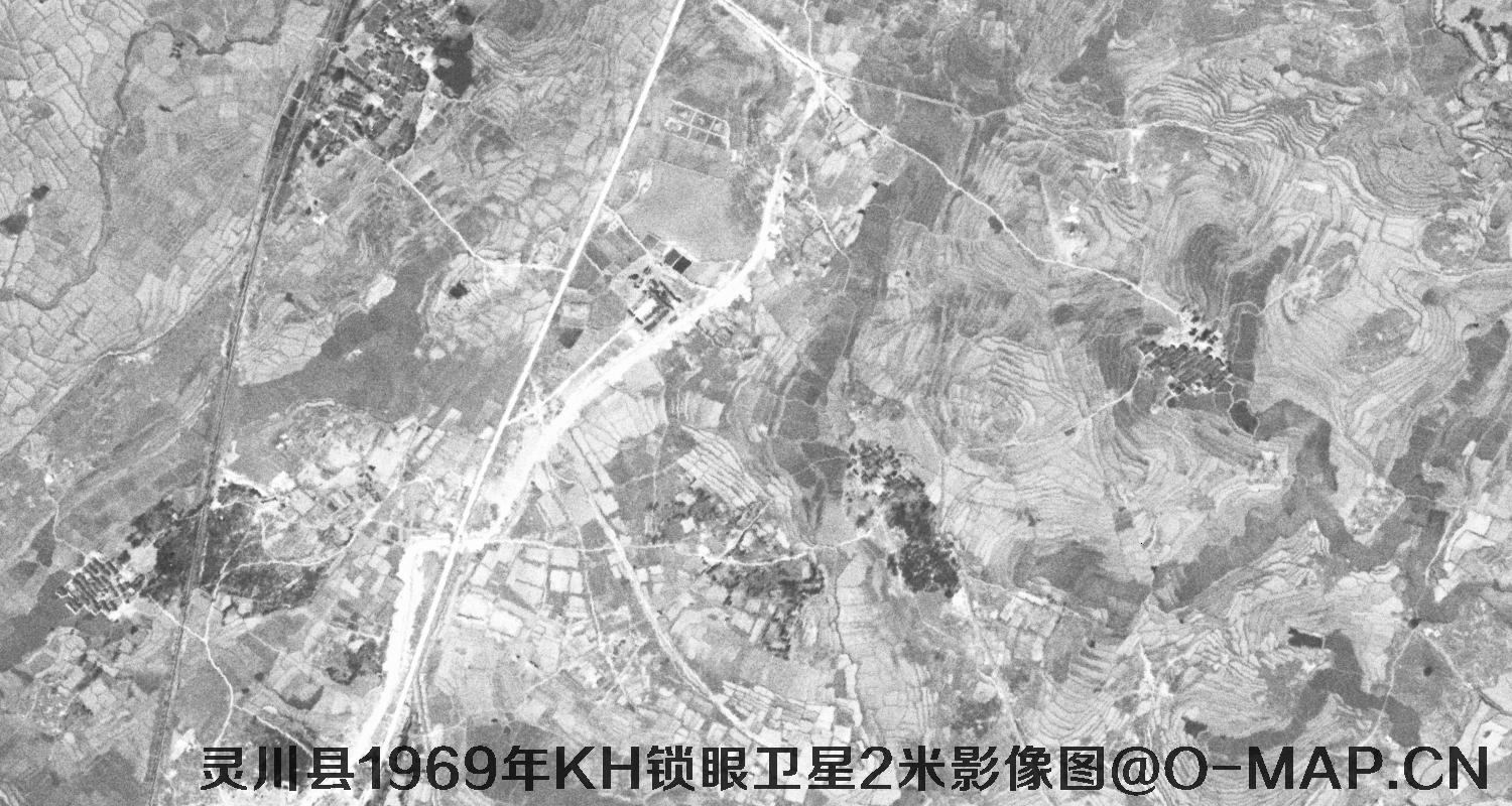 广西省灵川县1969年KH锁眼卫星2米影像图