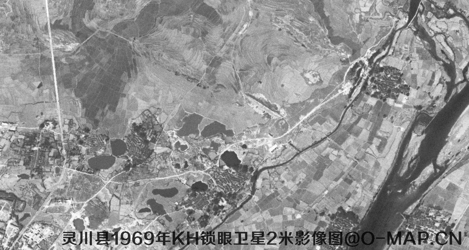 广西省灵川县1969年KH锁眼卫星2米影像图