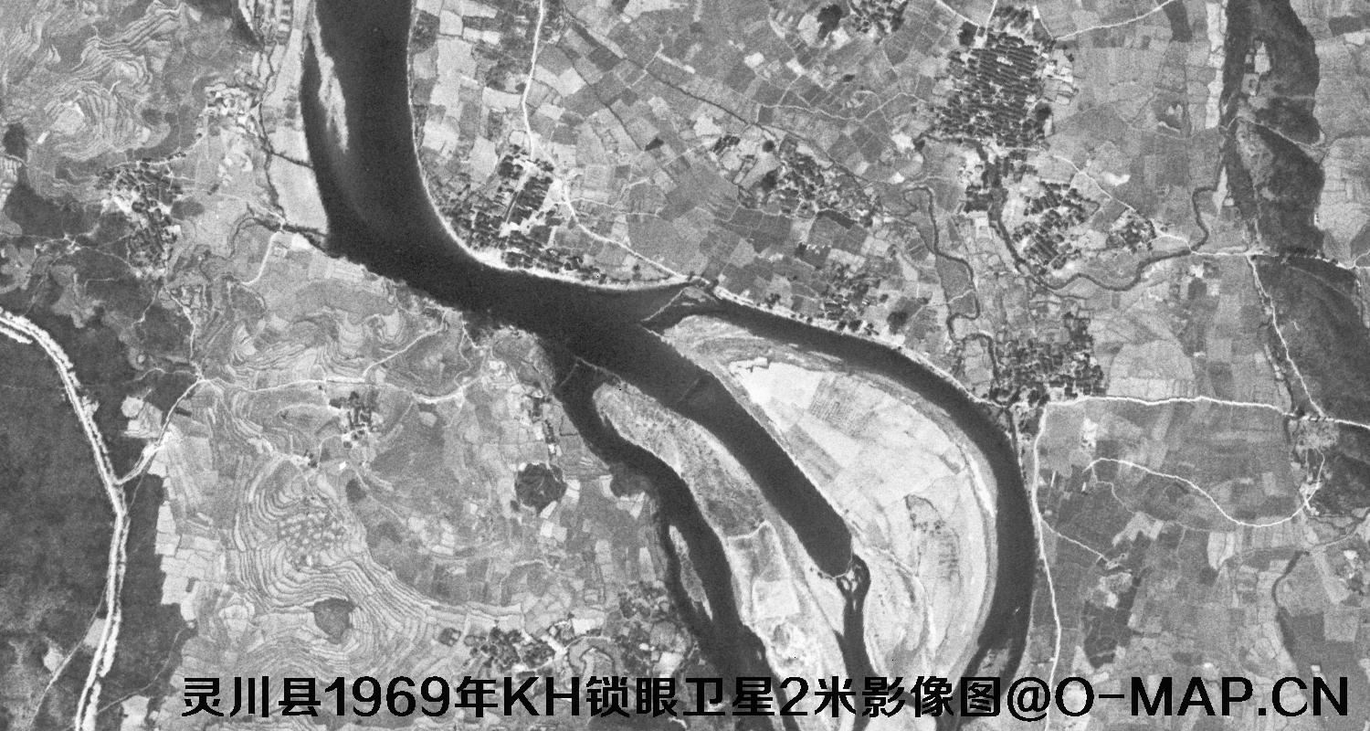 广西省灵川县1969年KH锁眼卫星2米影像图