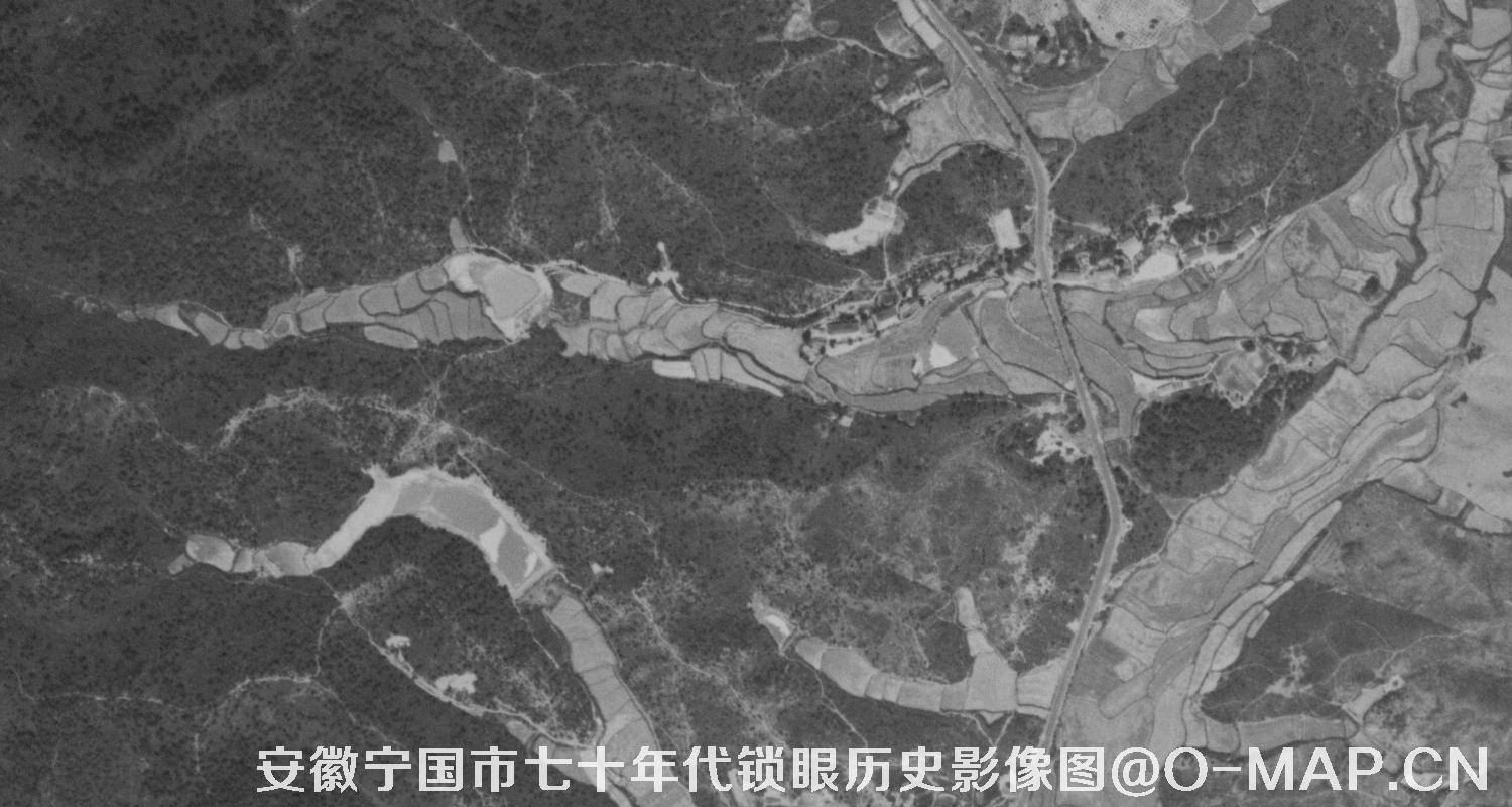 安徽宁国市七十年代KeyHole锁眼历史影像图