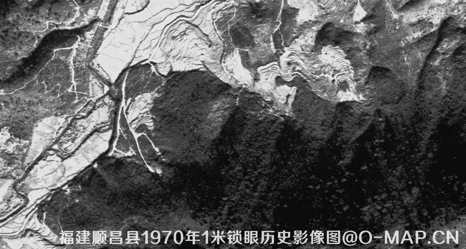 福建省南平市顺昌县1970年1米锁眼卫星历史影像图