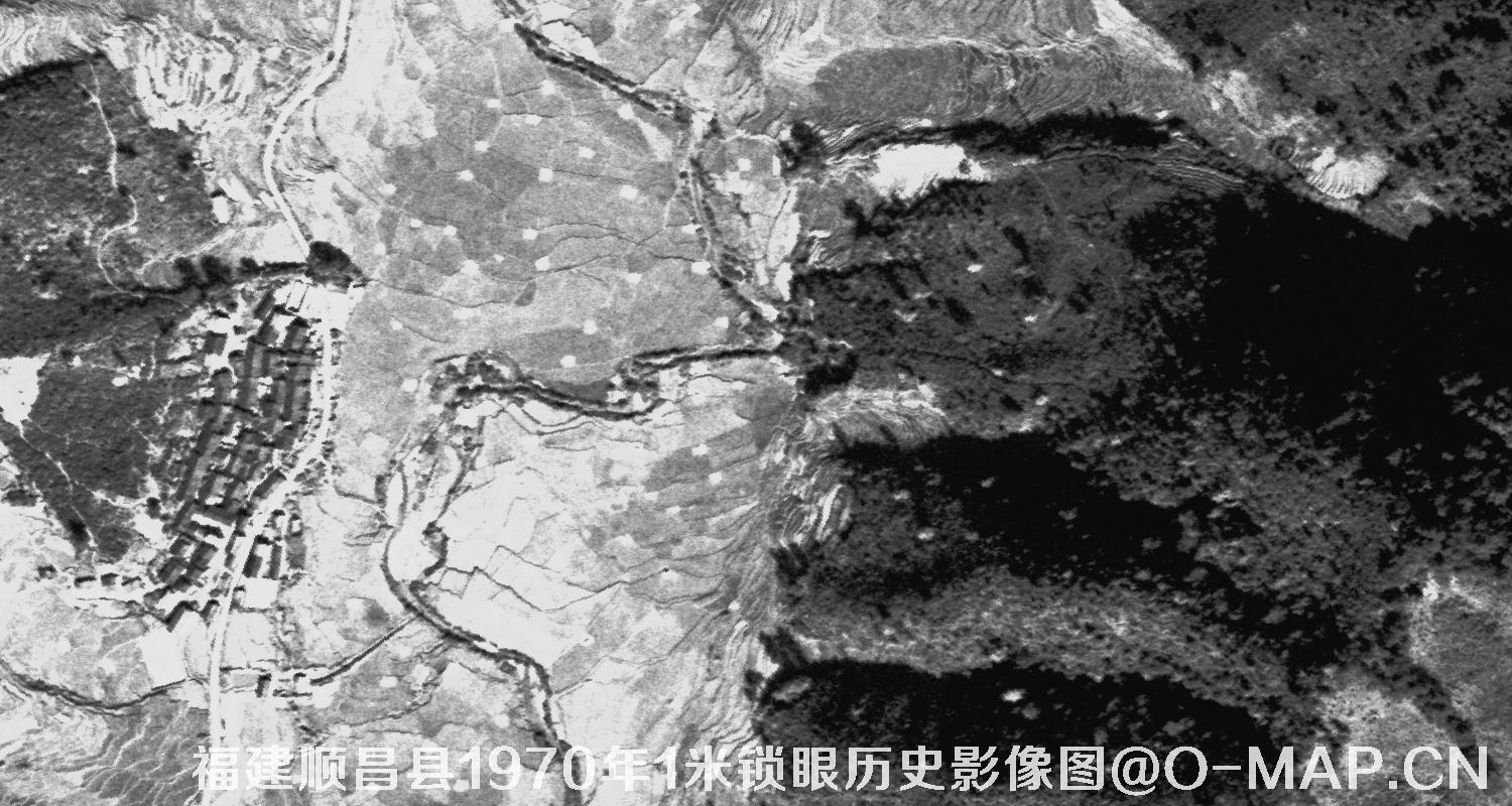 福建省南平市顺昌县1970年1米锁眼卫星历史影像图