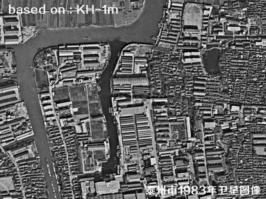 KeyHole卫星1983年拍摄的泰州市历史影像图