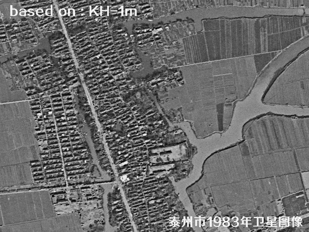 KeyHole卫星1983年拍摄的泰州市历史影像图