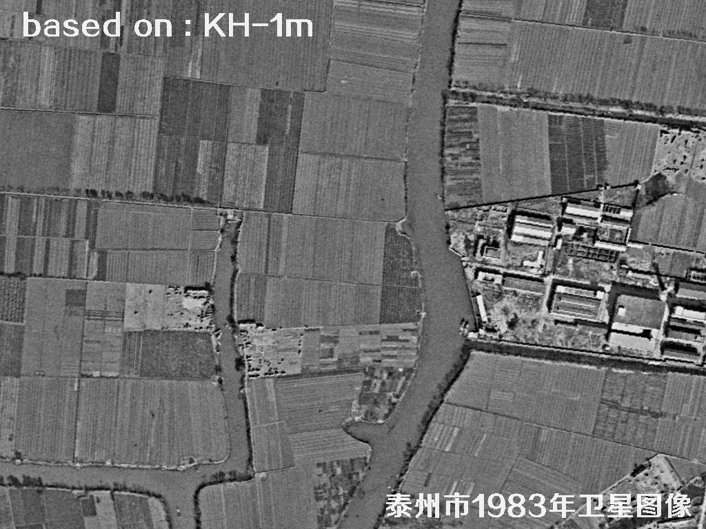 KeyHole卫星1983年拍摄的泰州市历史影像图