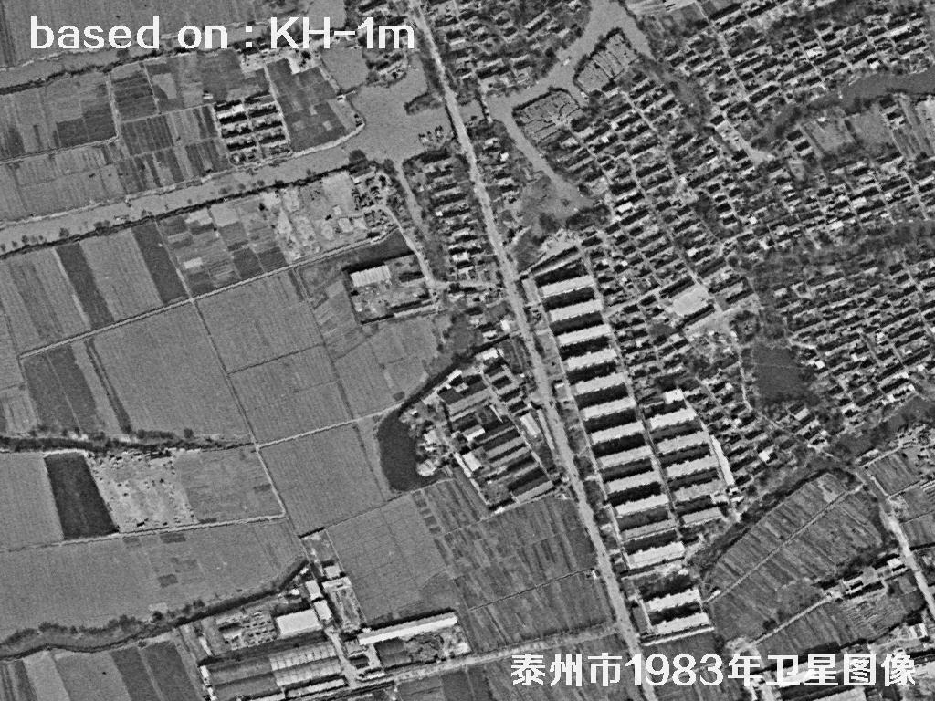 KeyHole卫星1983年拍摄的泰州市历史影像图