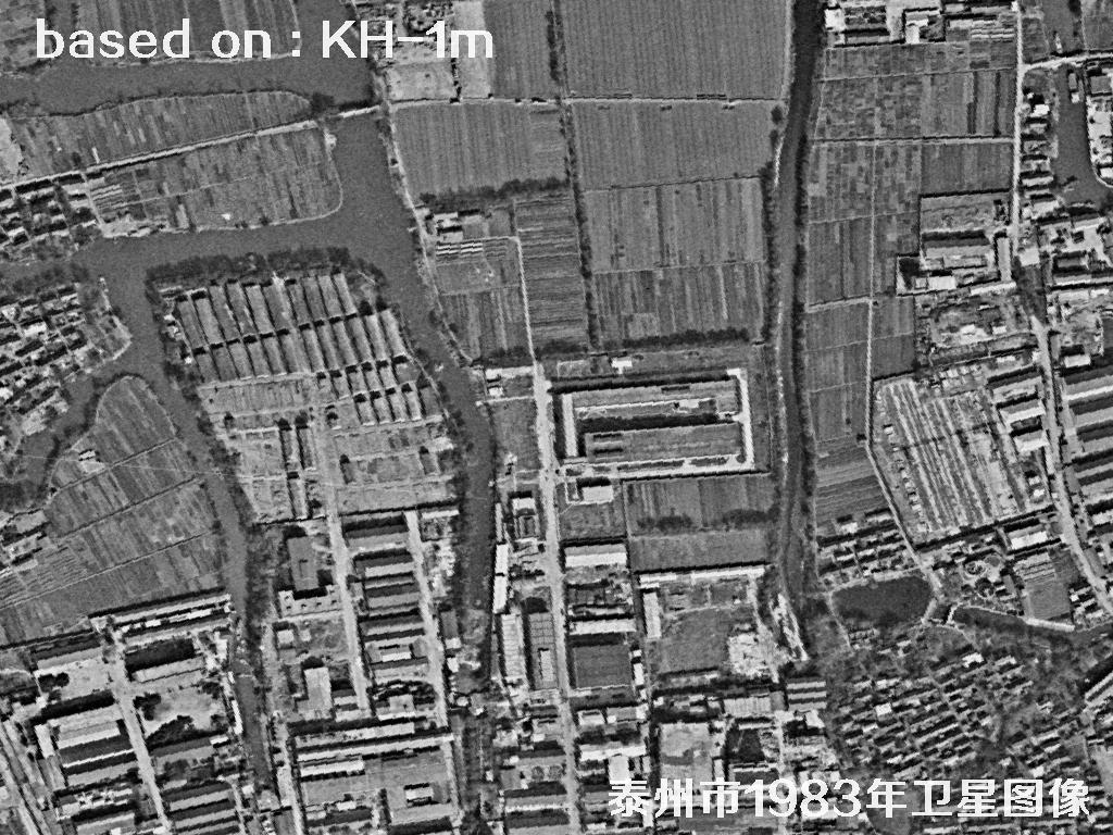 KeyHole卫星1983年拍摄的泰州市历史影像图