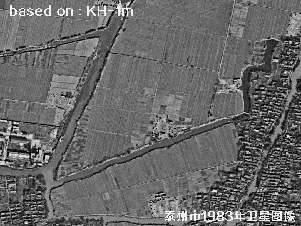 KeyHole卫星1983年拍摄的泰州市历史影像图