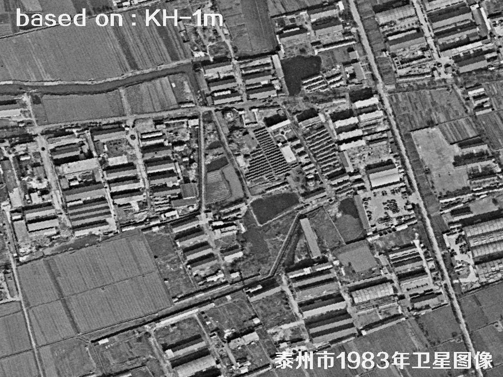 KeyHole卫星1983年拍摄的泰州市历史影像图