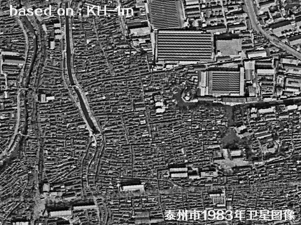 KeyHole卫星1983年拍摄的泰州市历史影像图