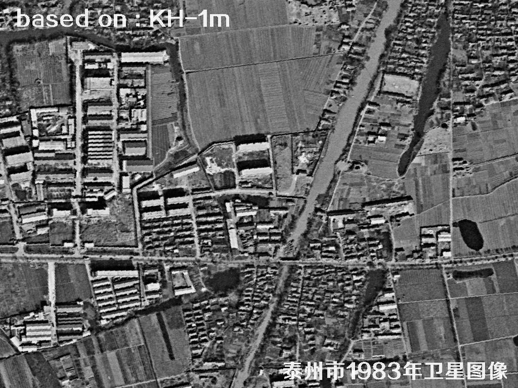 KeyHole卫星1983年拍摄的泰州市历史影像图