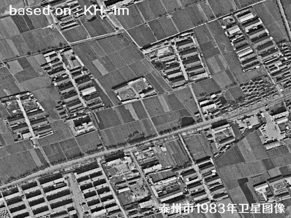 KeyHole卫星1983年拍摄的泰州市历史影像图