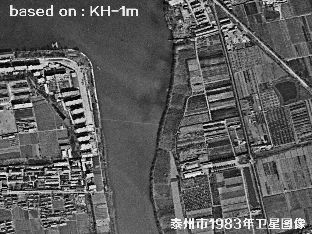 KeyHole卫星1983年拍摄的泰州市历史影像图