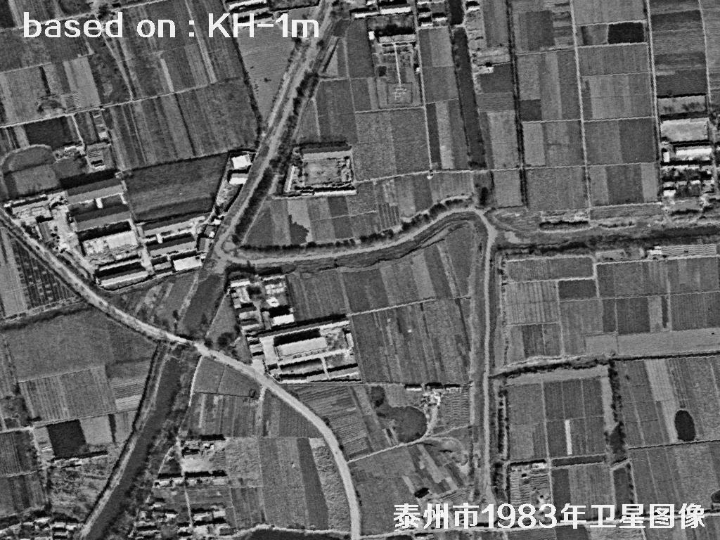 KeyHole卫星1983年拍摄的泰州市历史影像图