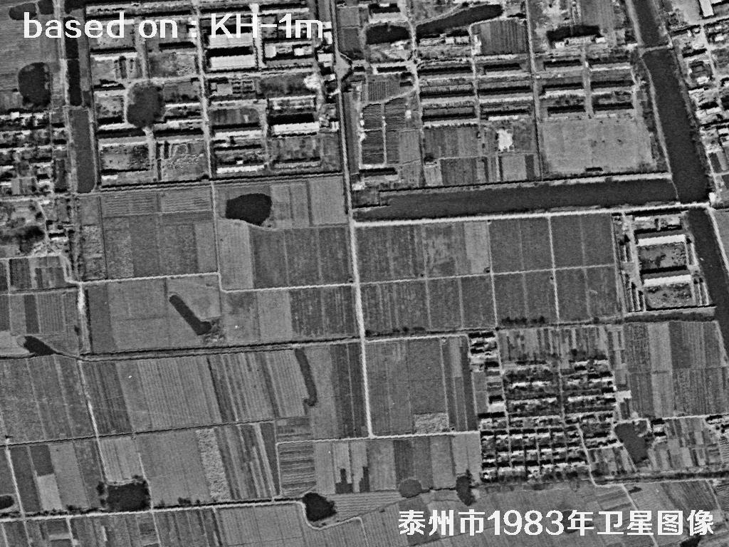 KeyHole卫星1983年拍摄的泰州市历史影像图