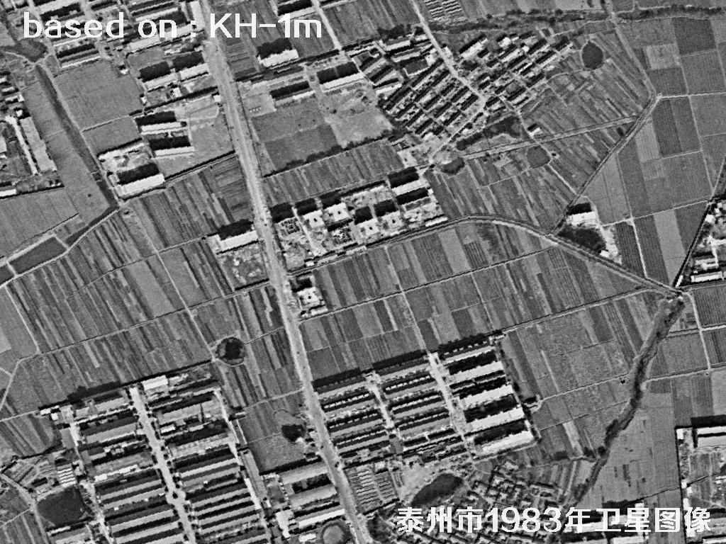 KeyHole卫星1983年拍摄的泰州市历史影像图