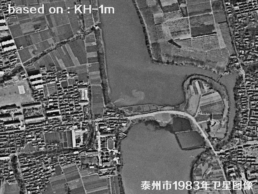 KeyHole卫星1983年拍摄的泰州市历史影像图