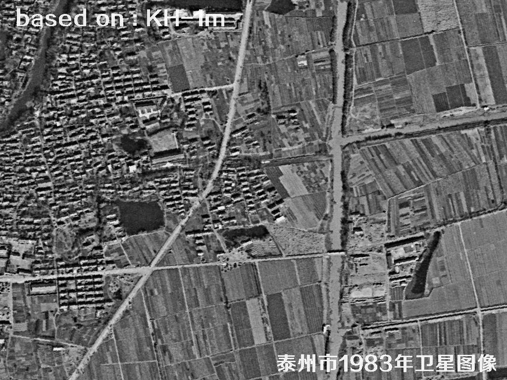 KeyHole卫星1983年拍摄的泰州市历史影像图