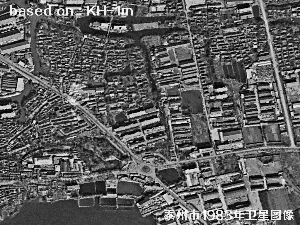 KeyHole卫星1983年拍摄的泰州市历史影像图