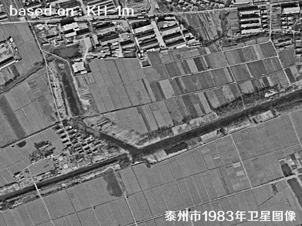 KeyHole卫星1983年拍摄的泰州市历史影像图