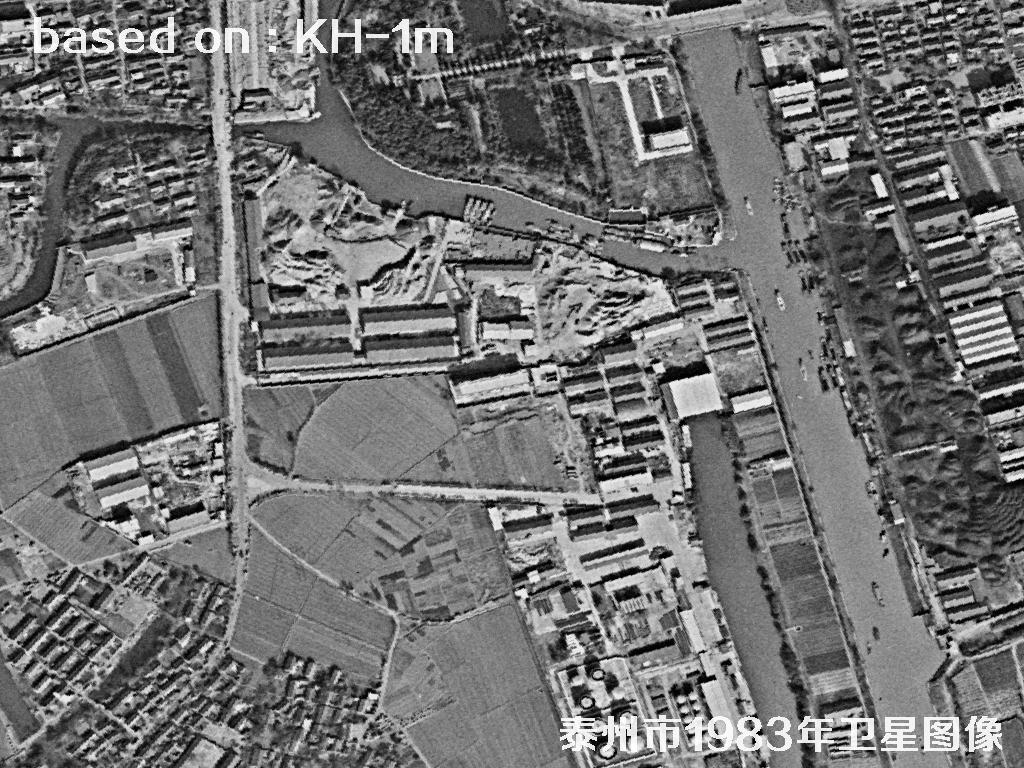 KeyHole卫星1983年拍摄的泰州市历史影像图