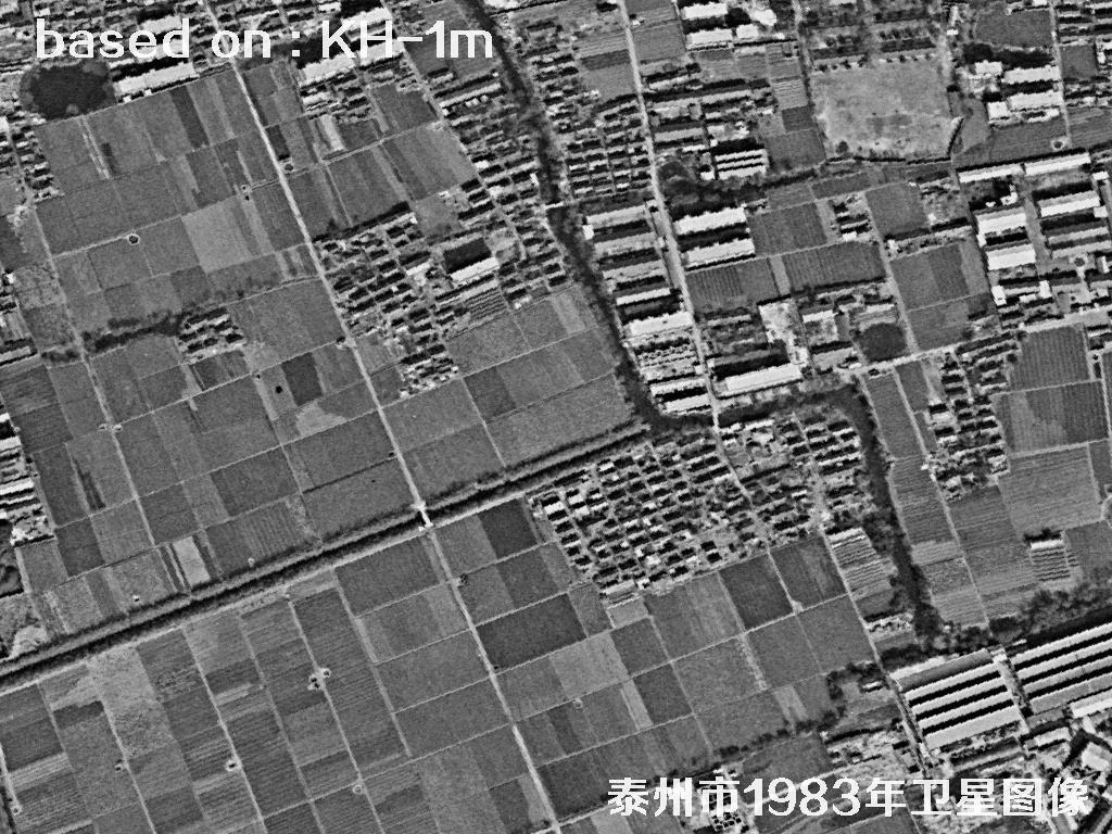 KeyHole卫星1983年拍摄的泰州市历史影像图