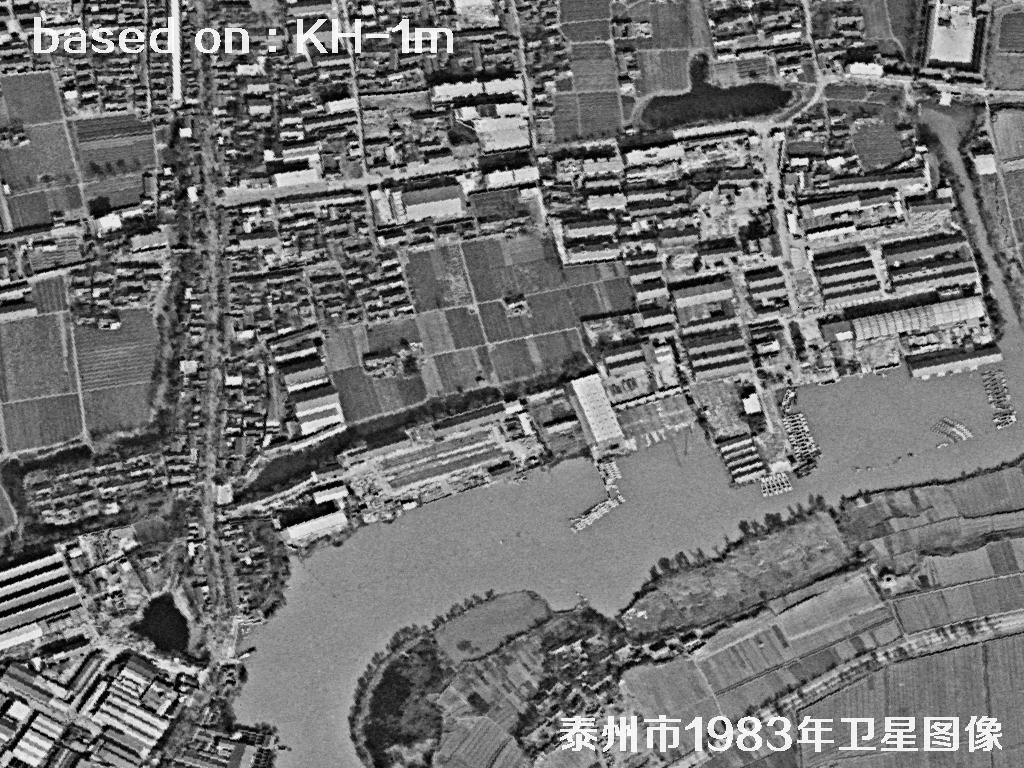 KeyHole卫星1983年拍摄的泰州市历史影像图